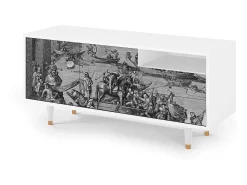 Móvel De Tv* Mueble de TV - 125х56х41 cm - T7 - Saint Martin, Branco Bege