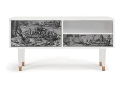 Móvel De Tv* Mueble de TV - 115х59х48 cm - T3 - Saint Martin, Branco Bege
