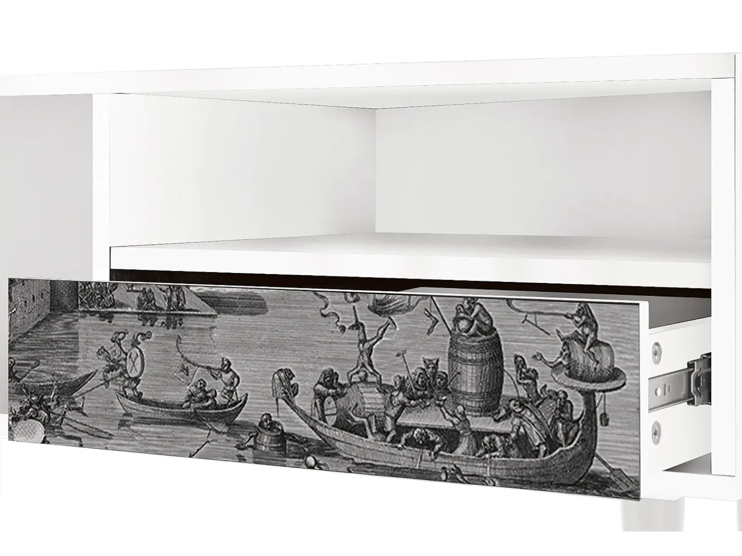 Móvel De Tv* Mueble de TV - 115х59х48 cm - T3 - Saint Martin, Branco Bege
