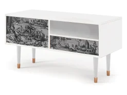 Móvel De Tv* Mueble de TV - 115х59х48 cm - T3 - Saint Martin, Branco Bege