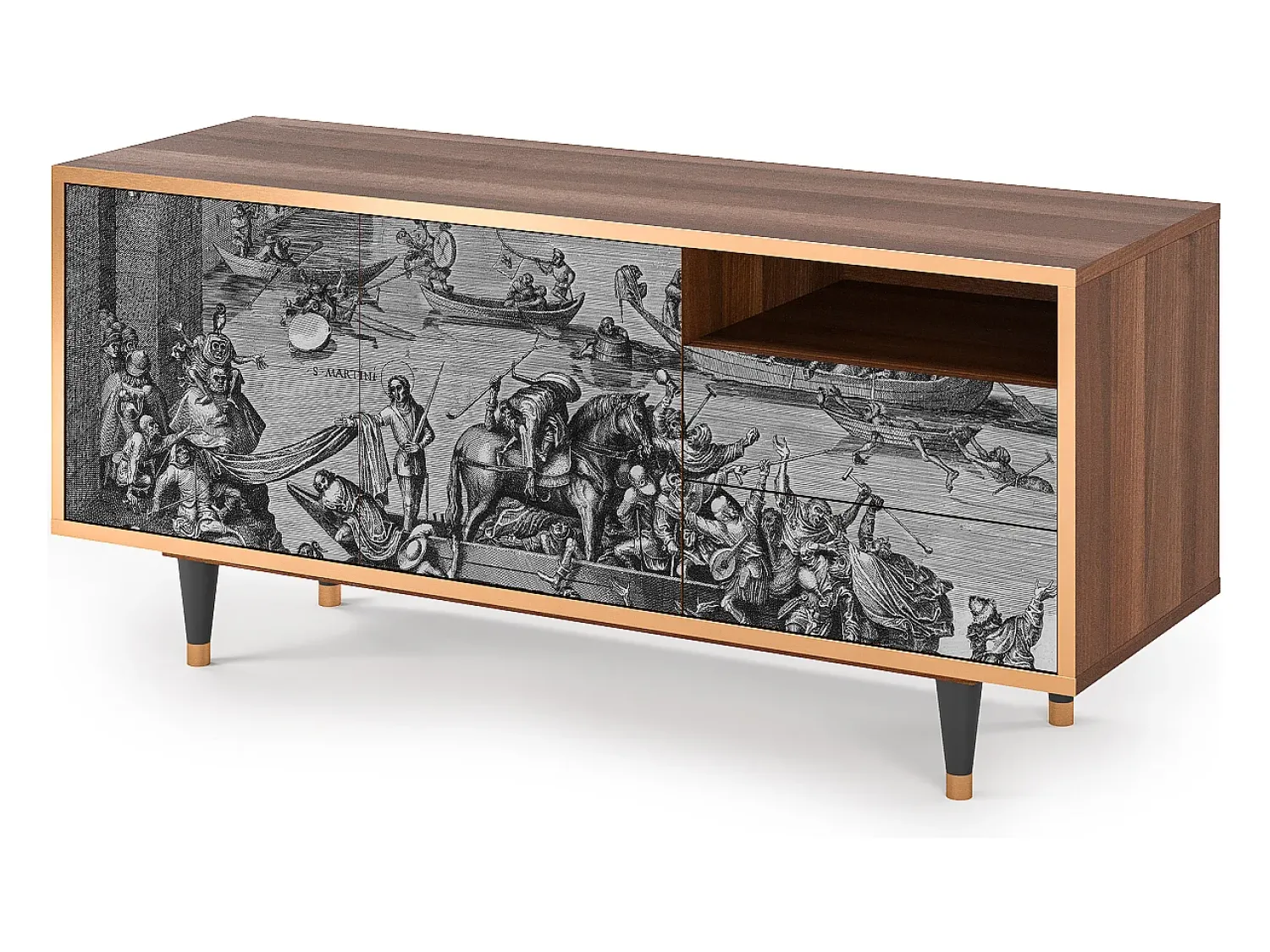 Online Mueble de TV - 125х56х41 cm - T7 - Saint Martin, Nogueira Castanho