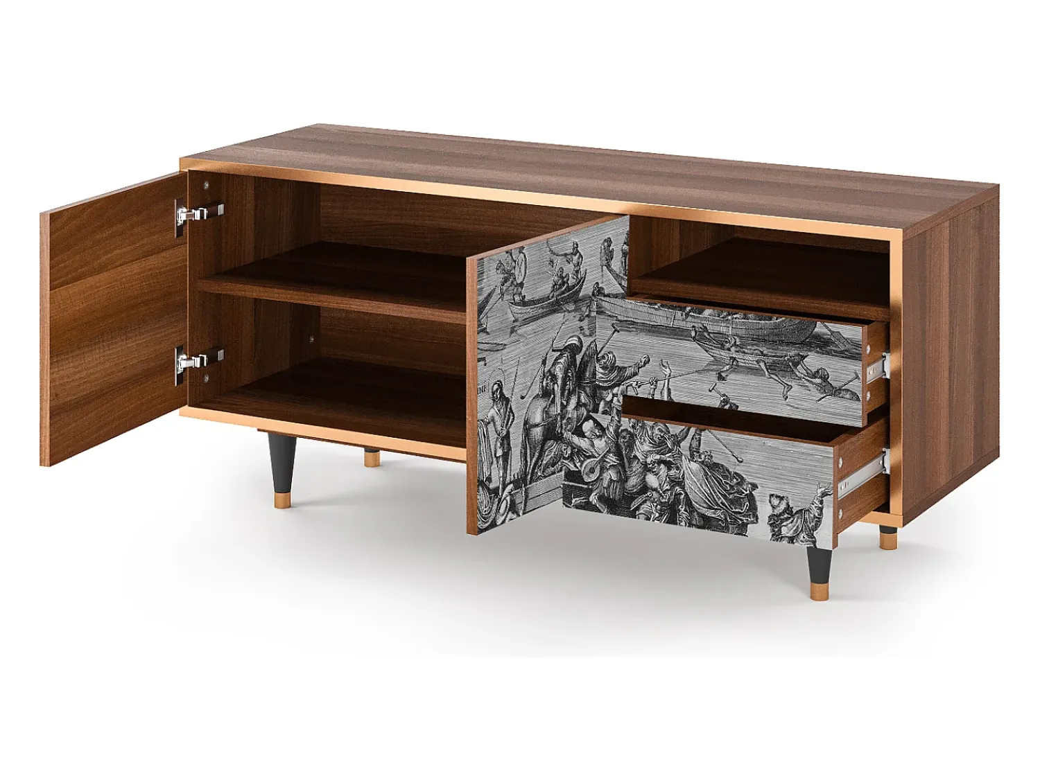 Online Mueble de TV - 125х56х41 cm - T7 - Saint Martin, Nogueira Castanho
