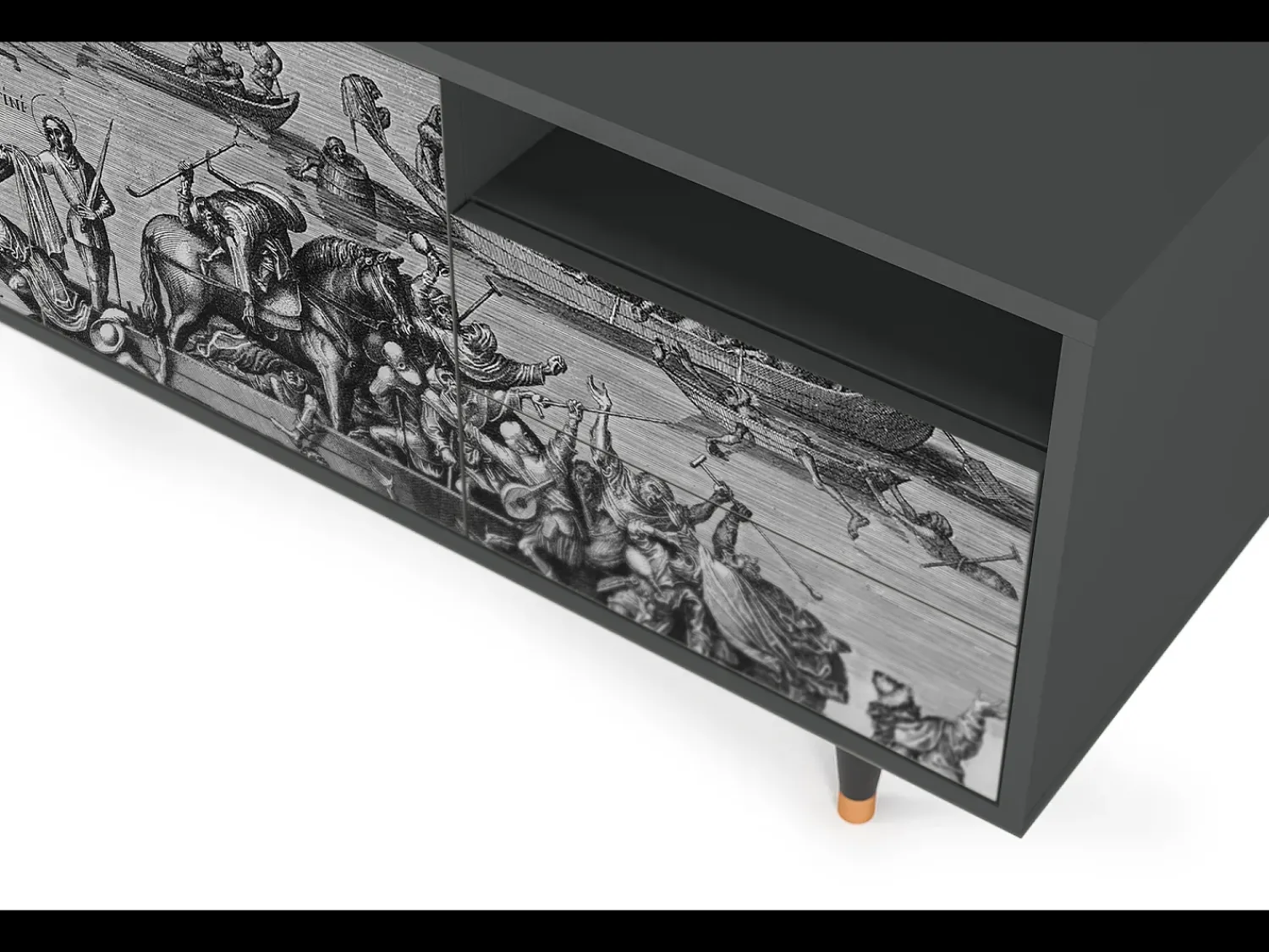 Discount Mueble de TV - 125х56х41 cm - T7 - Saint Martin, Antracite Cinza antracite