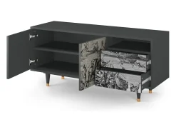 Discount Mueble de TV - 125х56х41 cm - T7 - Saint Martin, Antracite Cinza antracite