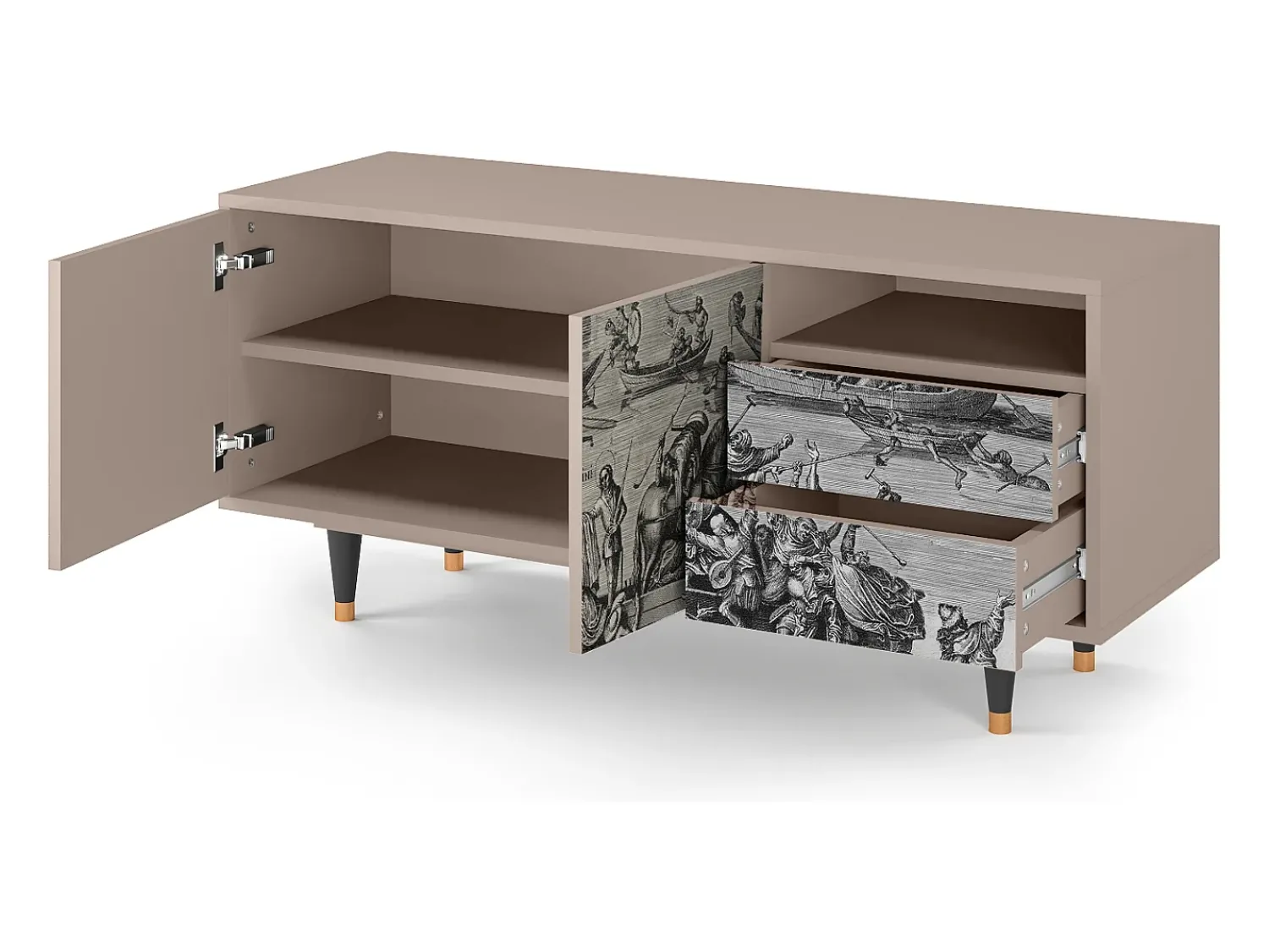 Clearance Mueble de TV - 125х56х41 cm - T7 - Saint Martin, Latte Bege