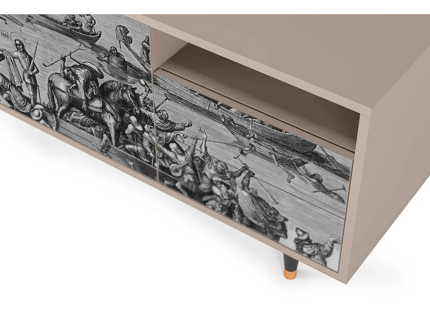 Clearance Mueble de TV - 125х56х41 cm - T7 - Saint Martin, Latte Bege