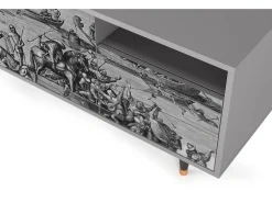 Móvel De Tv* Mueble de TV - 125х56х41 cm - T7 - Saint Martin, Cinza Cinzento