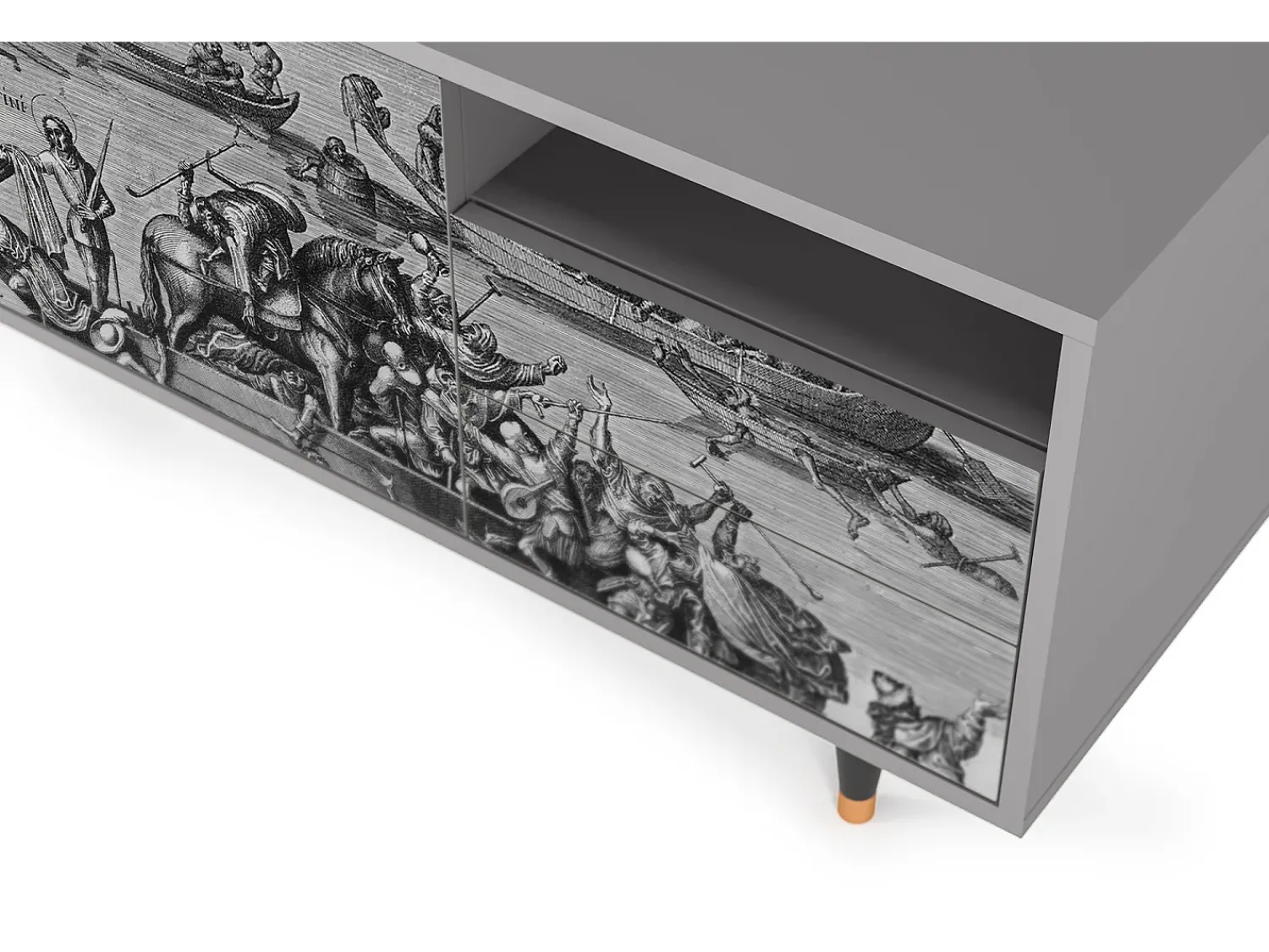 Móvel De Tv* Mueble de TV - 125х56х41 cm - T7 - Saint Martin, Cinza Cinzento