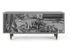Móvel De Tv* Mueble de TV - 125х56х41 cm - T7 - Saint Martin, Cinza Cinzento