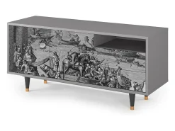 Móvel De Tv* Mueble de TV - 125х56х41 cm - T7 - Saint Martin, Cinza Cinzento