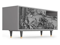 Móvel De Tv* Mueble de TV - 125х56х41 cm - T7 - Saint Martin, Cinza Cinzento