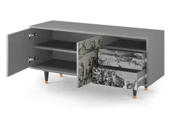 Móvel De Tv* Mueble de TV - 125х56х41 cm - T7 - Saint Martin, Cinza Cinzento