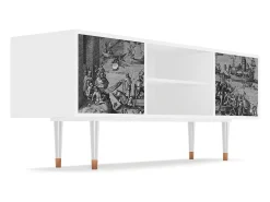 Móvel De Tv* Mueble de TV - 170х69х48 cm - T2 - Saint Martin, Branco Bege