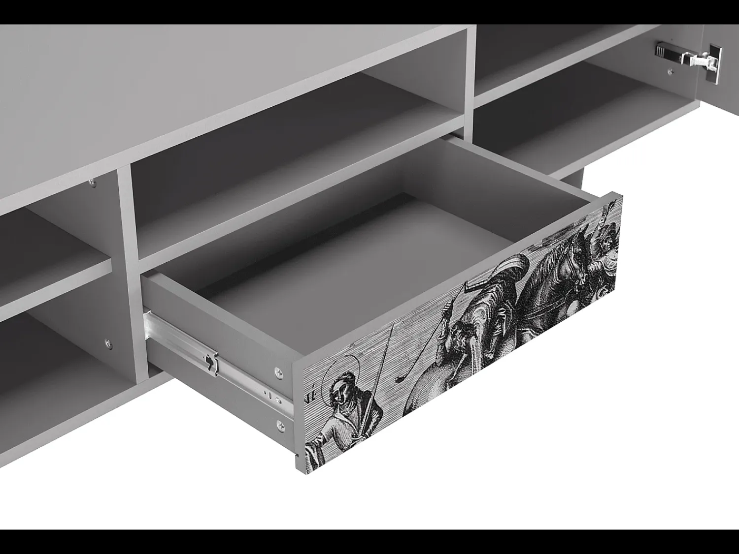 Móvel De Tv| Mueble de TV - 170х59х41 cm - T6 - Saint Martin, Cinza Cinzento