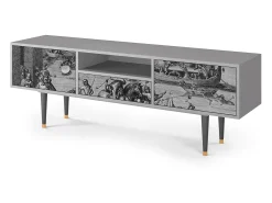 Móvel De Tv| Mueble de TV - 170х59х41 cm - T6 - Saint Martin, Cinza Cinzento