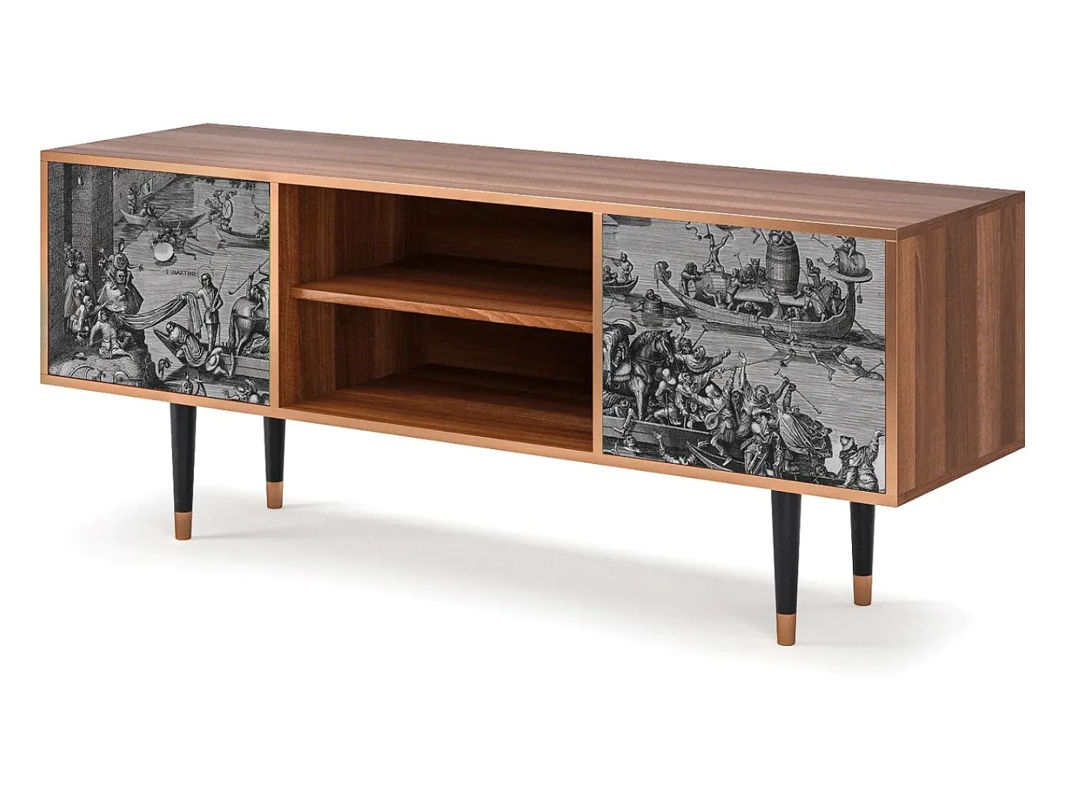 Mueble de TV - 170х69х48 cm - T2 - Saint Martin, Nogueira^ Móvel De Tv