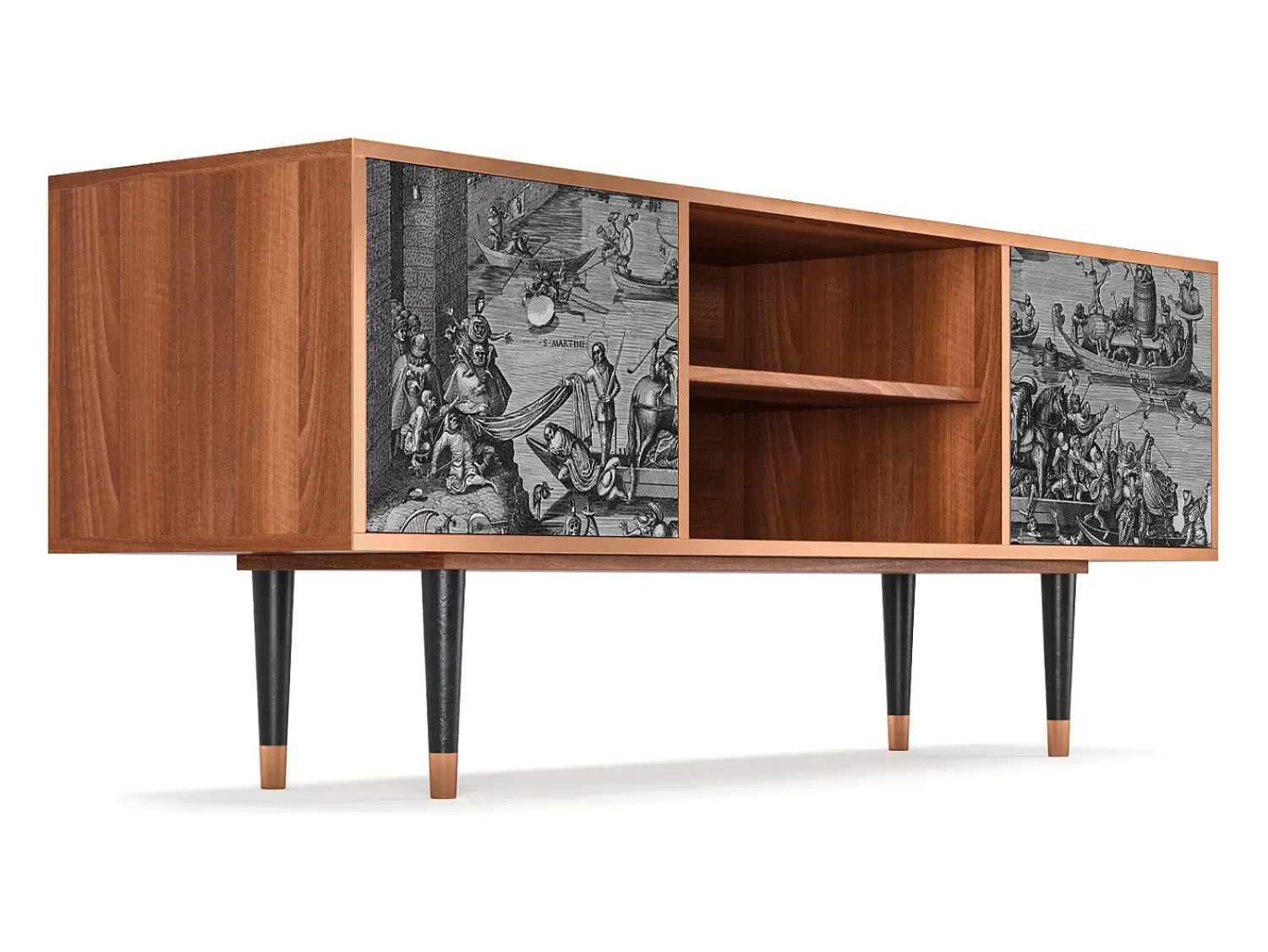 Mueble de TV - 170х69х48 cm - T2 - Saint Martin, Nogueira^ Móvel De Tv