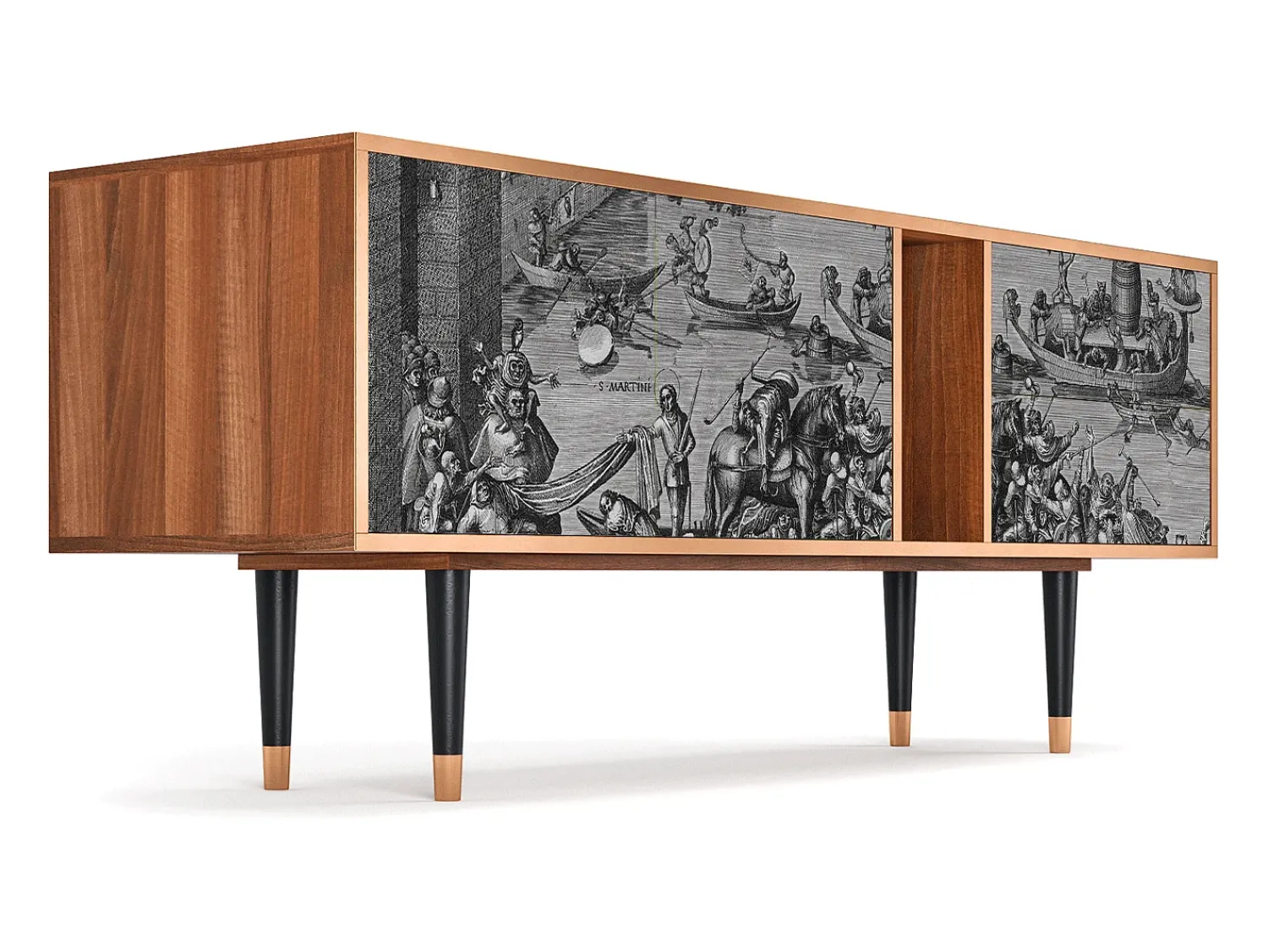 Mueble de TV - 170х69х48 cm - T1 - Saint Martin, Nogueira^ Móvel De Tv