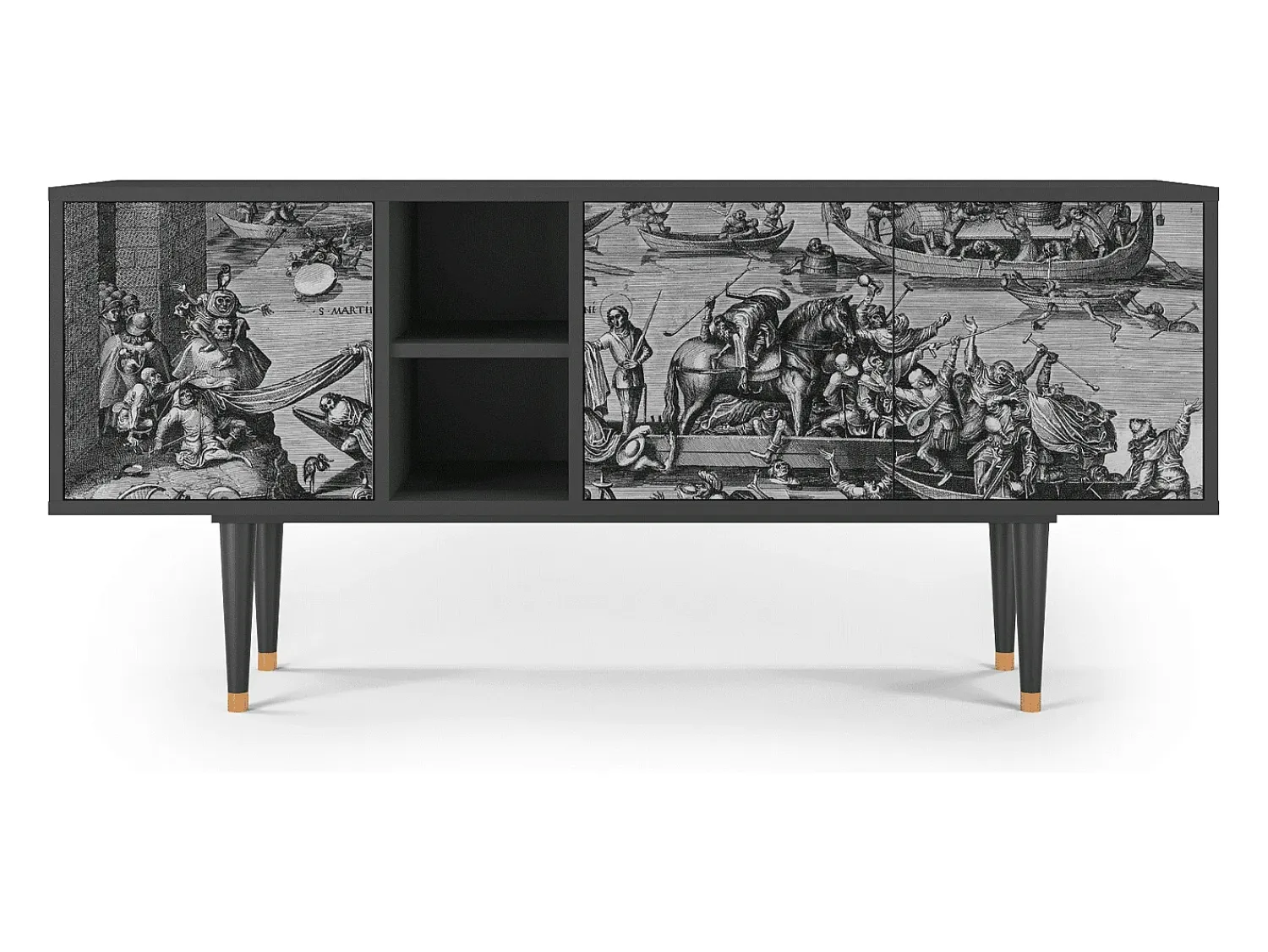 Clearance Mueble de TV - 150х69х41 cm - T5 - Saint Martin, Antracite Cinza antracite