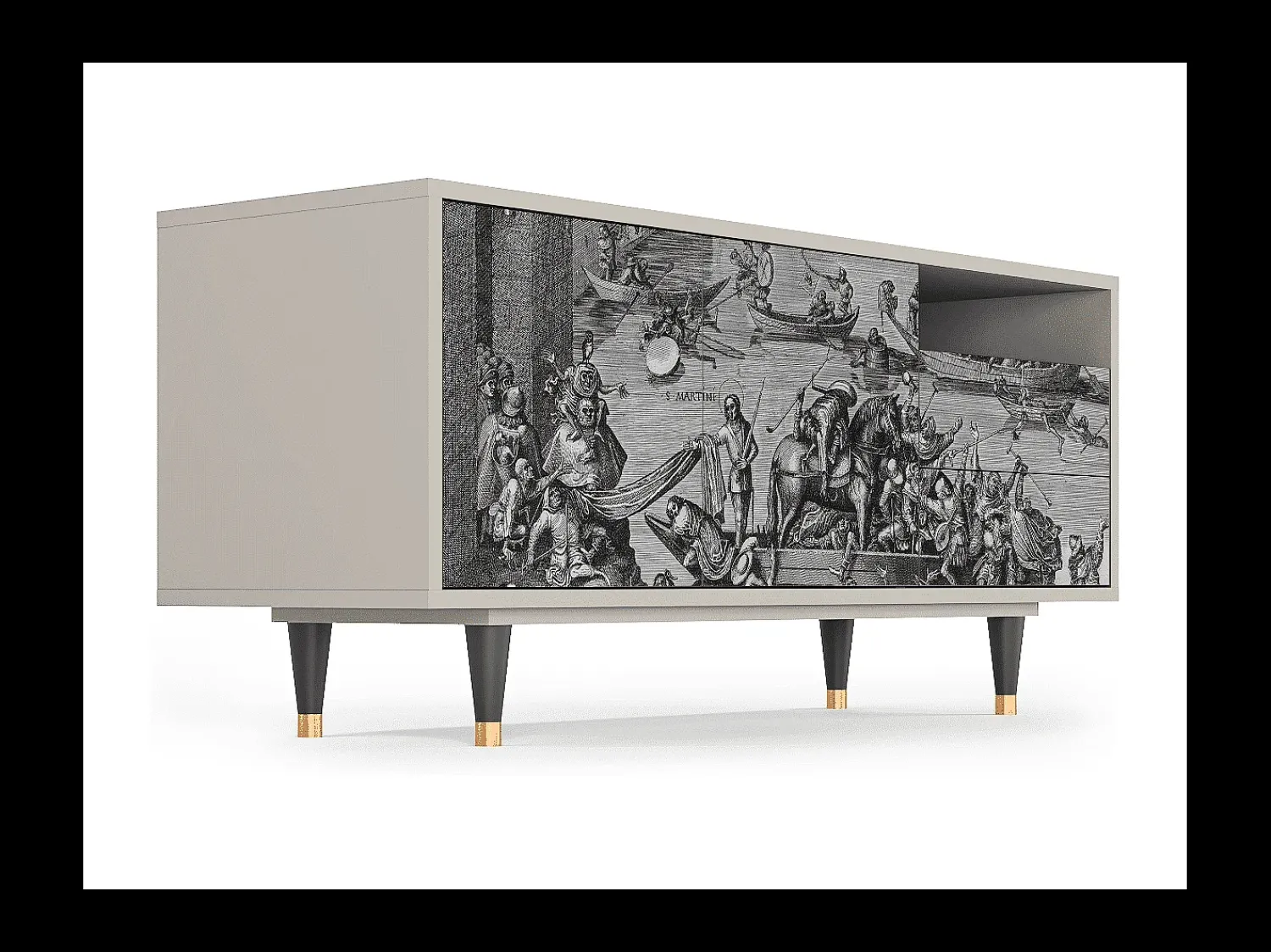 Mueble de TV - 125х56х41 cm - T7 - Saint Martin, Areia^ Móvel De Tv