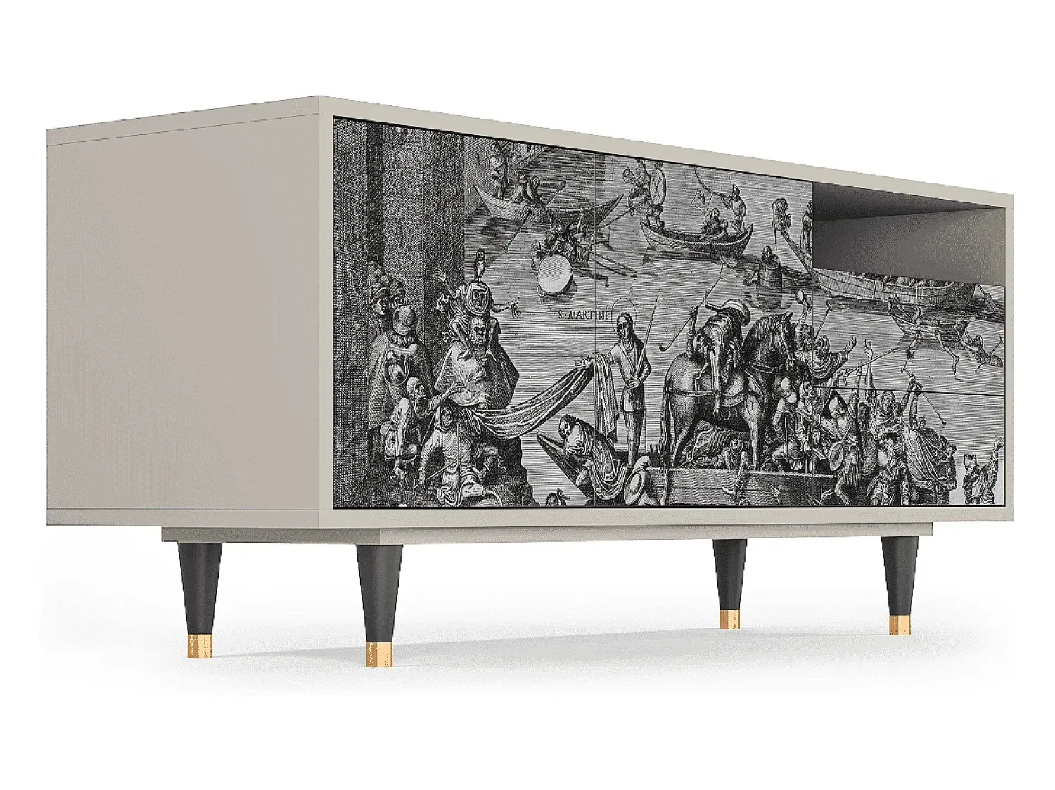 Mueble de TV - 125х56х41 cm - T7 - Saint Martin, Areia^ Móvel De Tv
