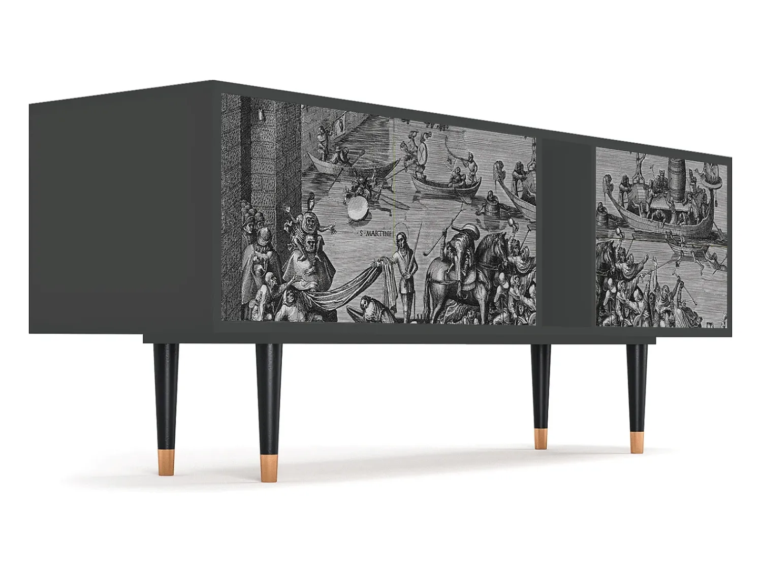 Móvel De Tv* Mueble de TV - 170х69х48 cm - T1 - Saint Martin, Antracite Cinza antracite