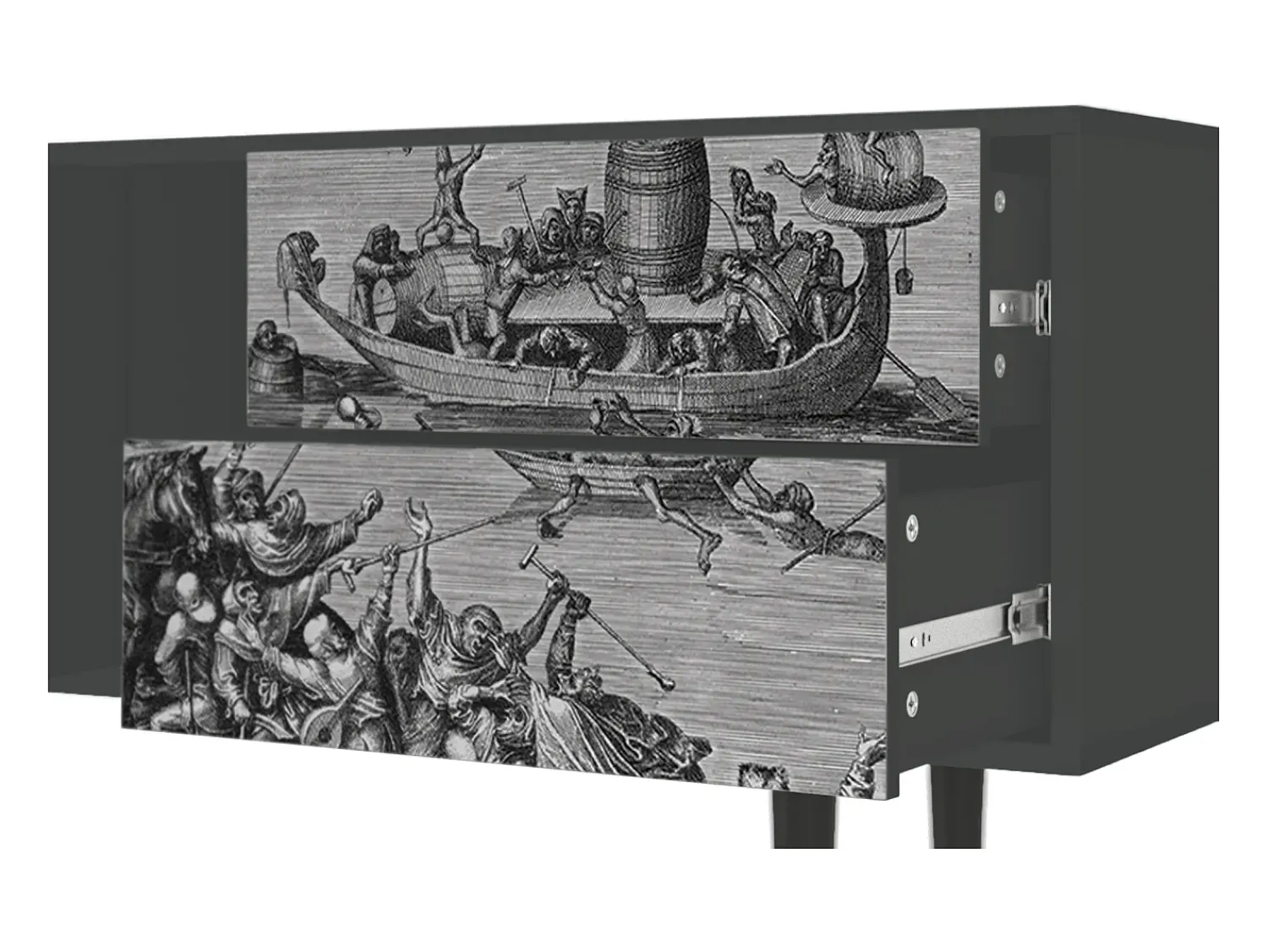 Móvel De Tv* Mueble de TV - 170х69х48 cm - T1 - Saint Martin, Antracite Cinza antracite
