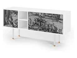 Móvel De Tv* Mueble de TV - 150х69х41 cm - T5 - Saint Martin, Branco Bege