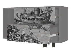 Móvel De Tv| Mueble de TV - 170х69х48 cm - T1 - Saint Martin, Cinza Cinzento