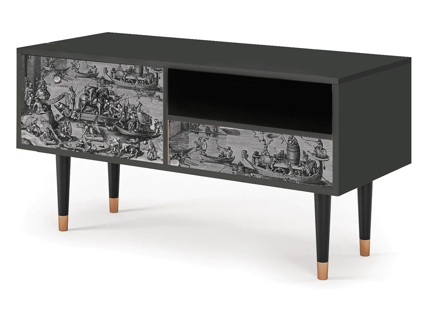 Sale Mueble de TV - 115х59х48 cm - T3 - Saint Martin, Antracite Cinza antracite