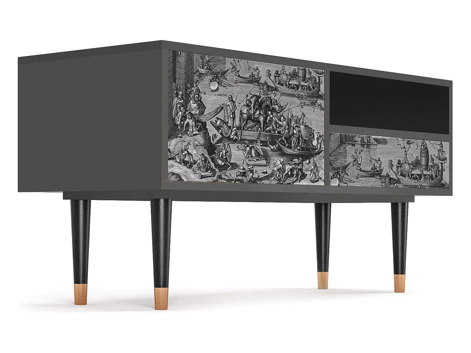 Sale Mueble de TV - 115х59х48 cm - T3 - Saint Martin, Antracite Cinza antracite