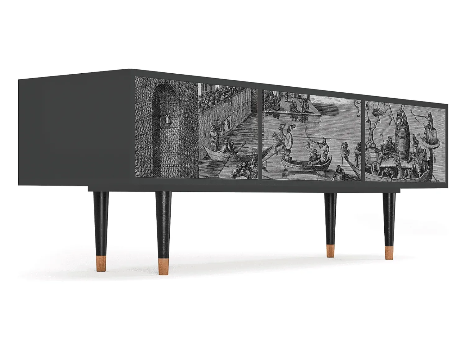 Móvel De Tv* Mueble de TV - 170х59х48 cm - T4 - Saint Martin, Antracite Cinza antracite