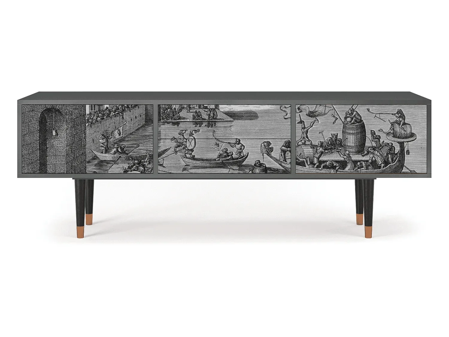 Móvel De Tv* Mueble de TV - 170х59х48 cm - T4 - Saint Martin, Antracite Cinza antracite