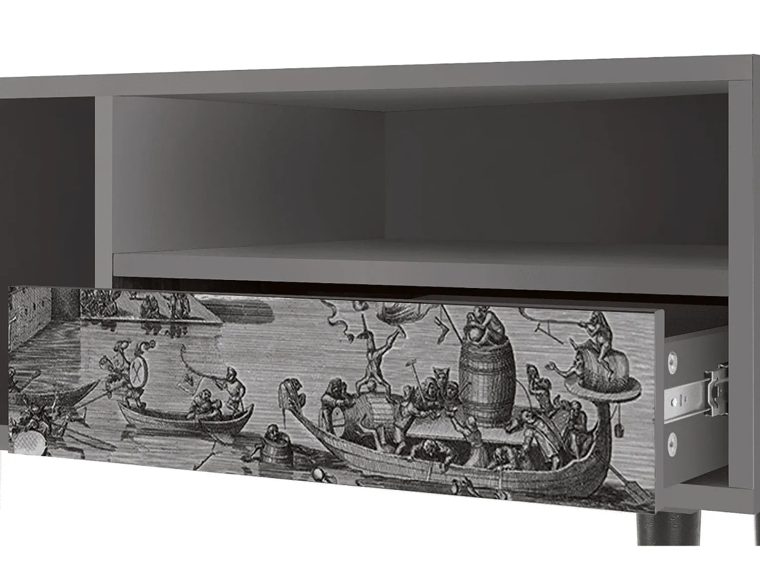 Best Mueble de TV - 115х59х48 cm - T3 - Saint Martin, Cinza Cinzento
