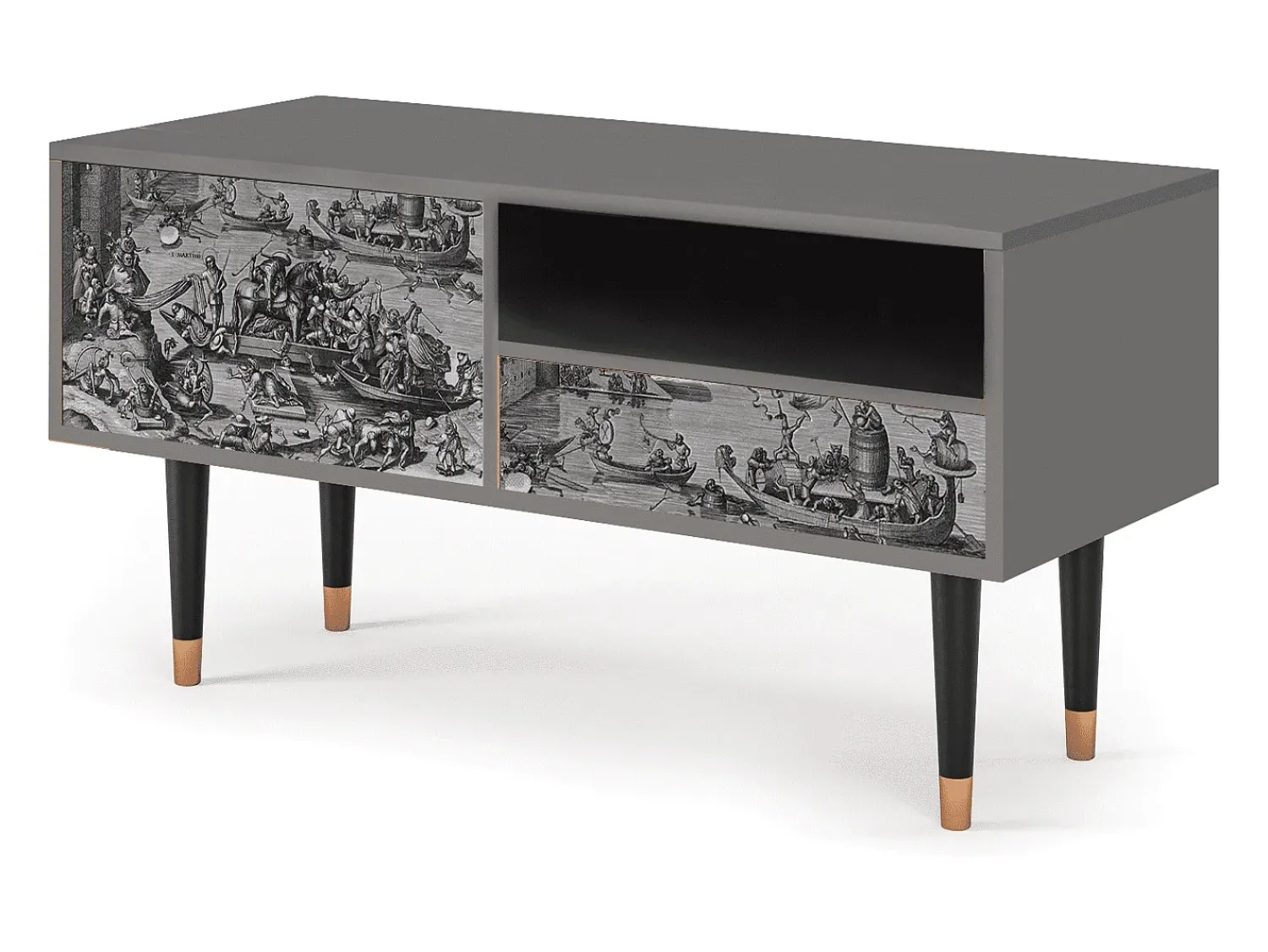 Best Mueble de TV - 115х59х48 cm - T3 - Saint Martin, Cinza Cinzento