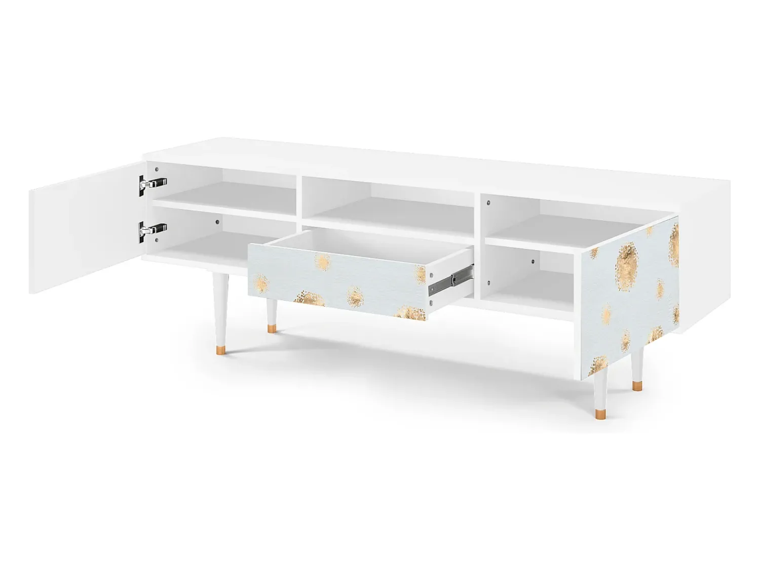 Móvel De Tv* Mueble de TV - 170х59х41 cm - T6 - Sky Latte, Branco Bege