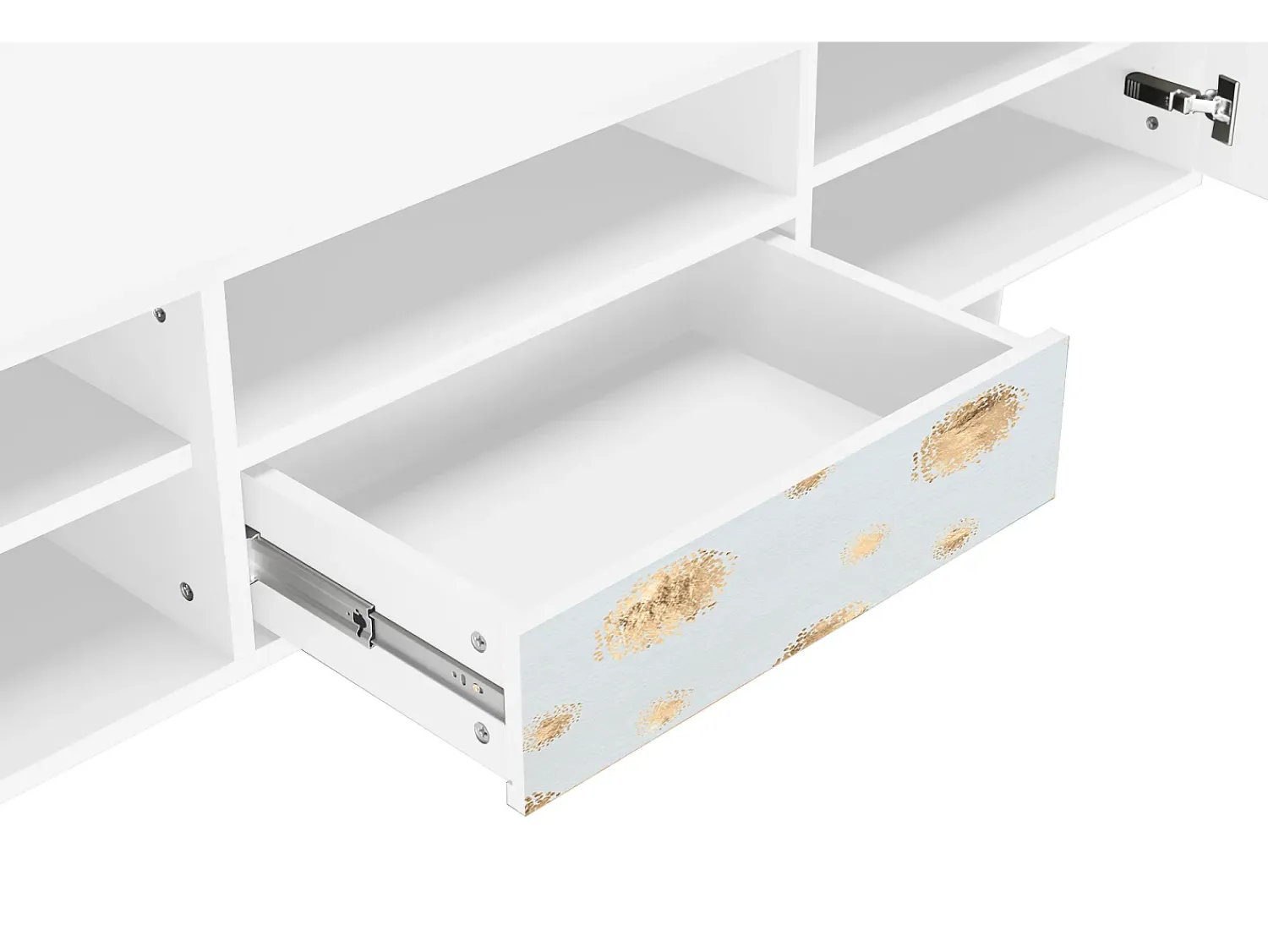Móvel De Tv* Mueble de TV - 170х59х41 cm - T6 - Sky Latte, Branco Bege