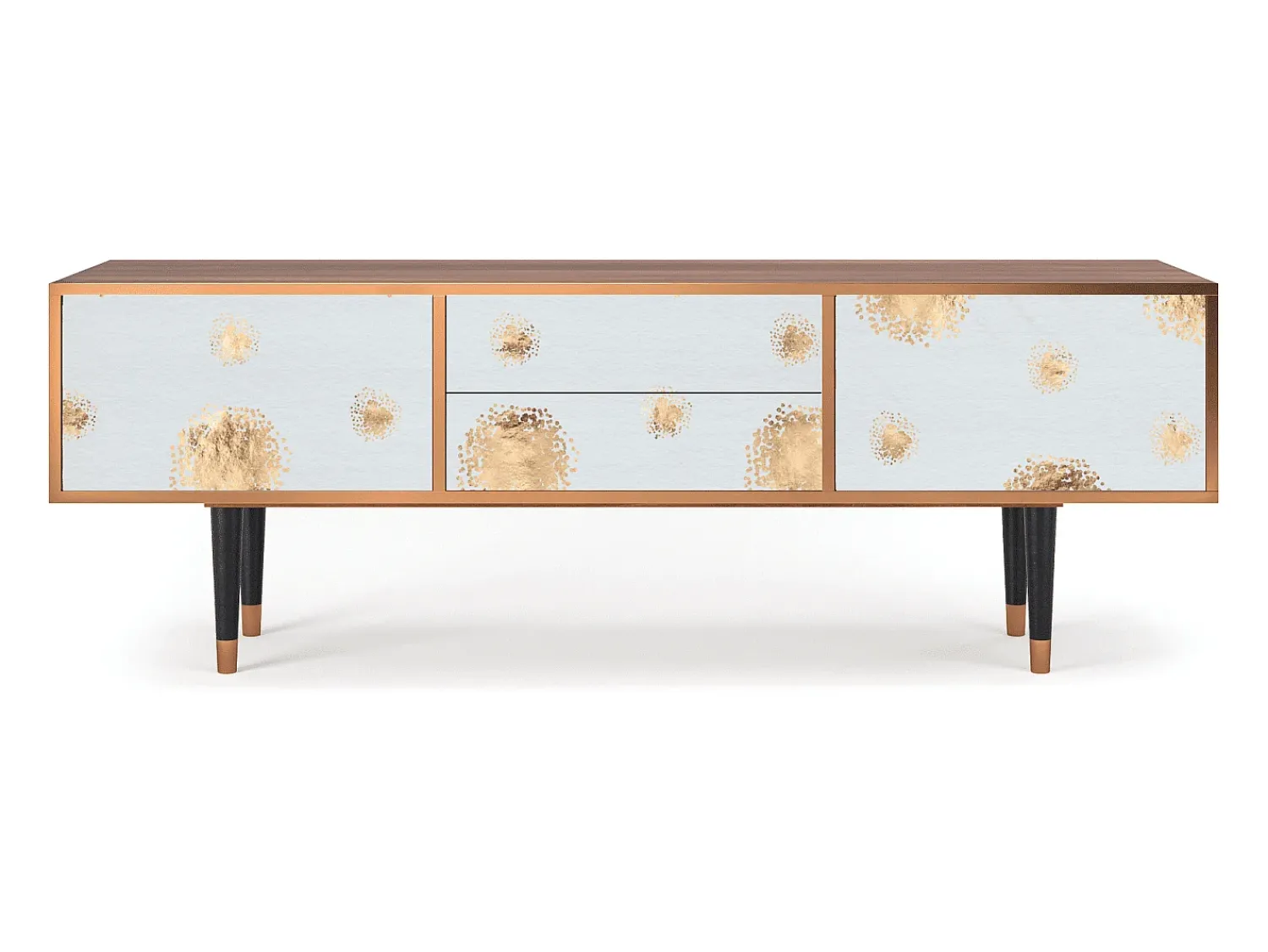 Móvel De Tv* Mueble de TV - 170х59х48 cm - T4 - Sky Latte, Nogueira Castanho