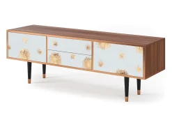 Móvel De Tv* Mueble de TV - 170х59х48 cm - T4 - Sky Latte, Nogueira Castanho