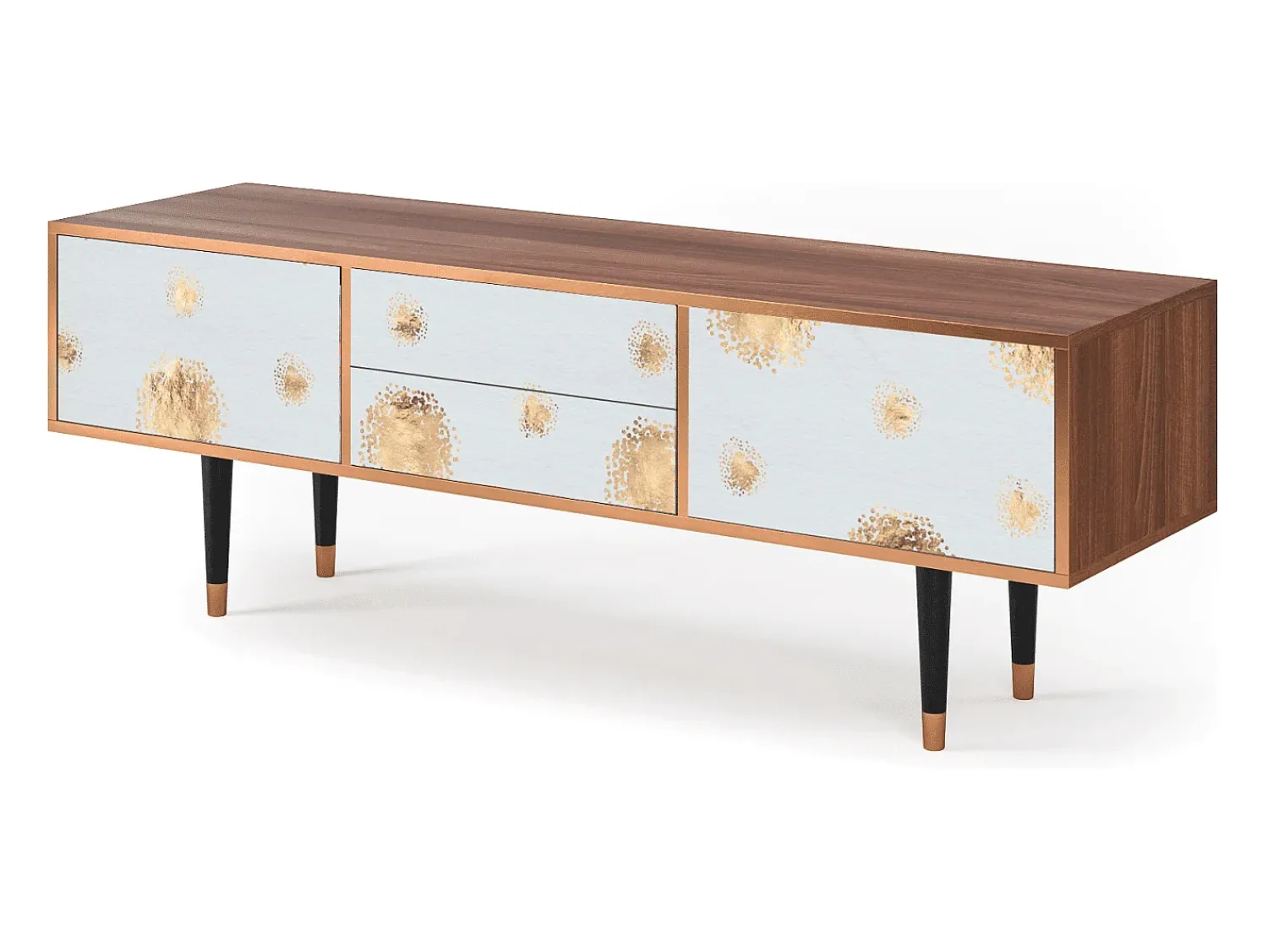 Móvel De Tv* Mueble de TV - 170х59х48 cm - T4 - Sky Latte, Nogueira Castanho
