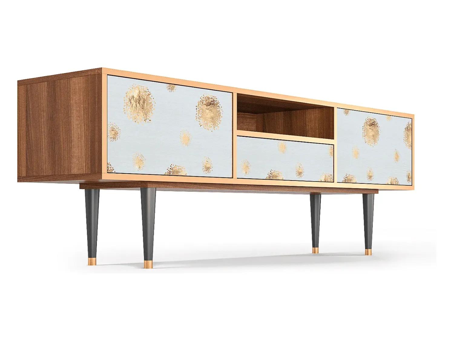 Sale Mueble de TV - 170х59х41 cm - T6 - Sky Latte, Nogueira Castanho