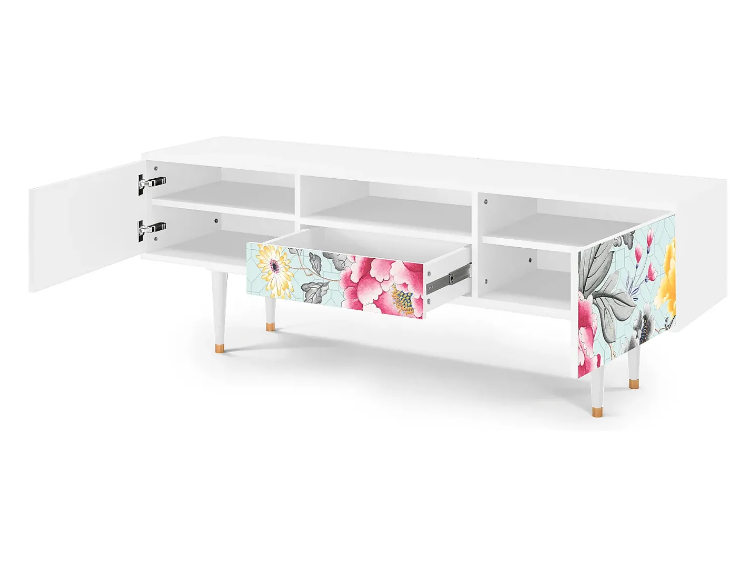 Móvel De Tv| Mueble de TV - 170х59х41 cm - T6 - Sky Garden, Branco Bege