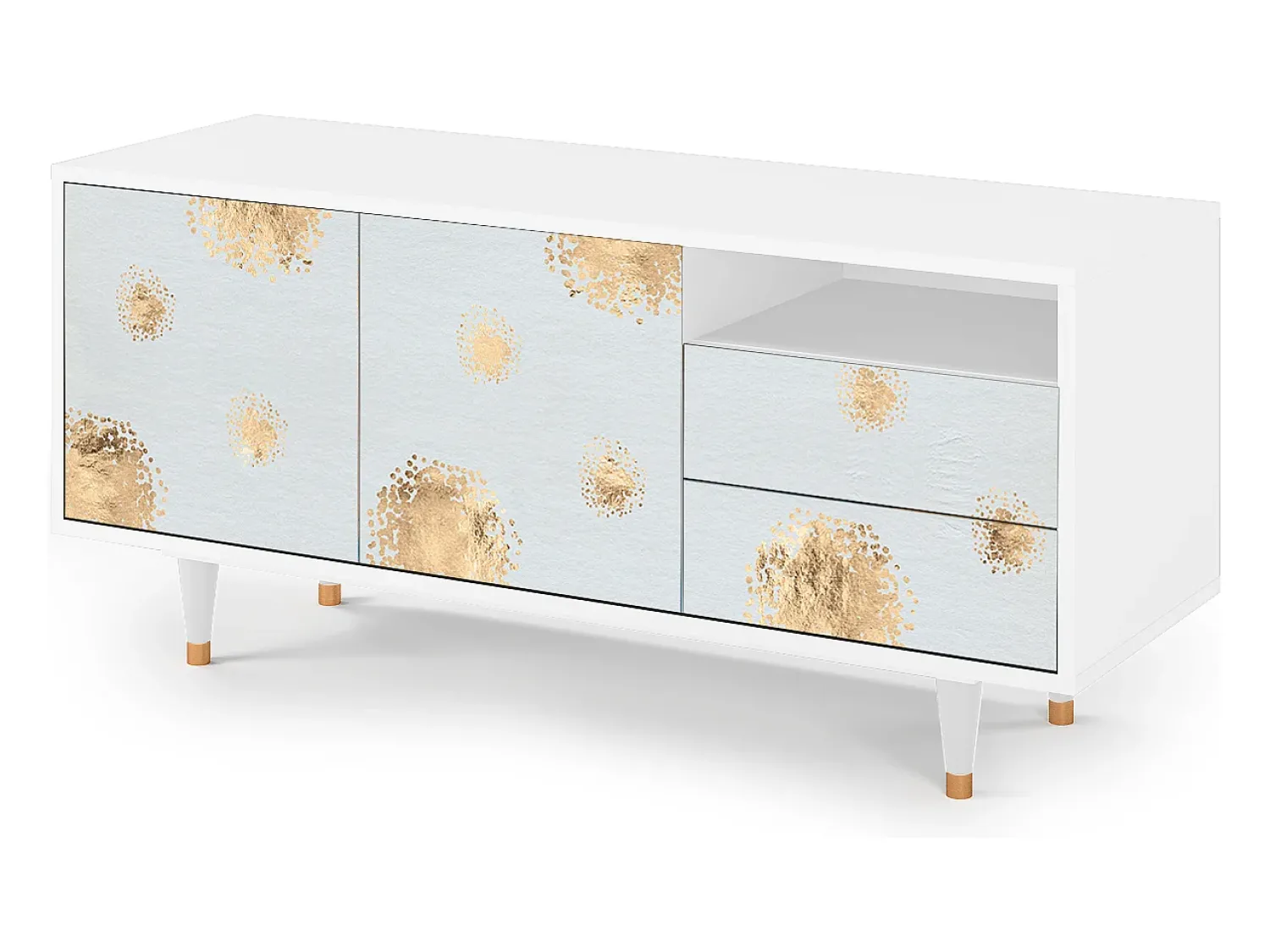 Móvel De Tv* Mueble de TV - 125х56х41 cm - T7 - Sky Latte, Branco Bege