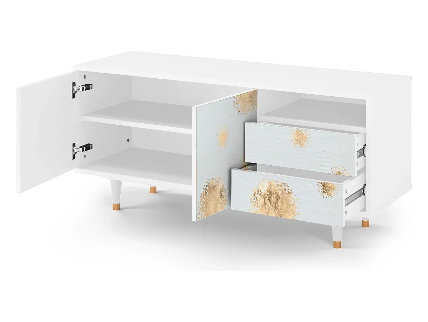 Móvel De Tv* Mueble de TV - 125х56х41 cm - T7 - Sky Latte, Branco Bege