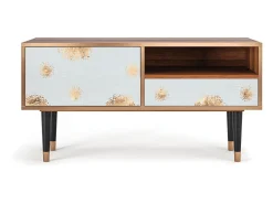 Móvel De Tv* Mueble de TV - 115х59х48 cm - T3 - Sky Latte, Nogueira Castanho