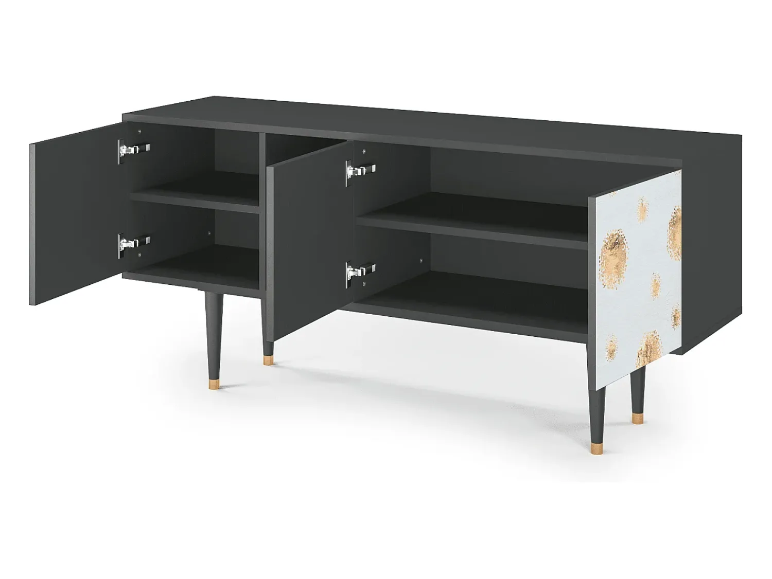 Mueble de TV - 150х69х41 cm - T5 - Sky Latte, Antracite^ Móvel De Tv