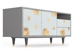 Móvel De Tv| Mueble de TV - 125х56х41 cm - T7 - Sky Latte, Cinza Cinzento