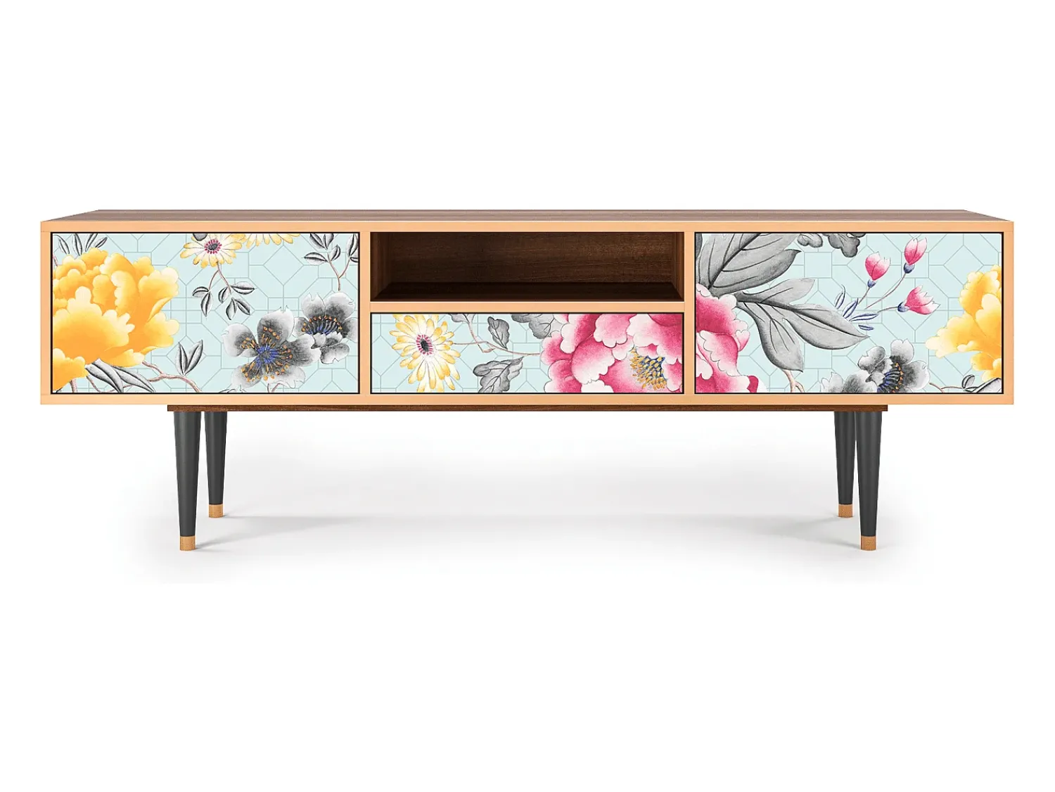 Móvel De Tv| Mueble de TV - 170х59х41 cm - T6 - Sky Garden, Nogueira Castanho