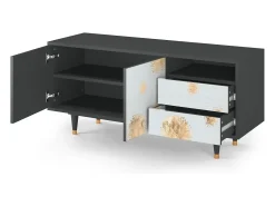 Móvel De Tv| Mueble de TV - 125х56х41 cm - T7 - Sky Latte, Antracite Cinza antracite