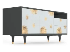 Móvel De Tv| Mueble de TV - 125х56х41 cm - T7 - Sky Latte, Antracite Cinza antracite